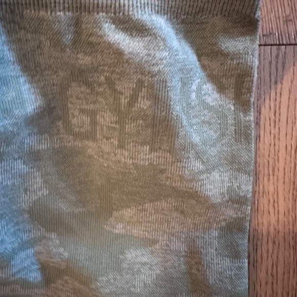 GYMSHARK CAMO SEAMLESS LEGGINGS SAGE GREEN/GREY WOMENS SZ XS/S - Picture 7 of 8